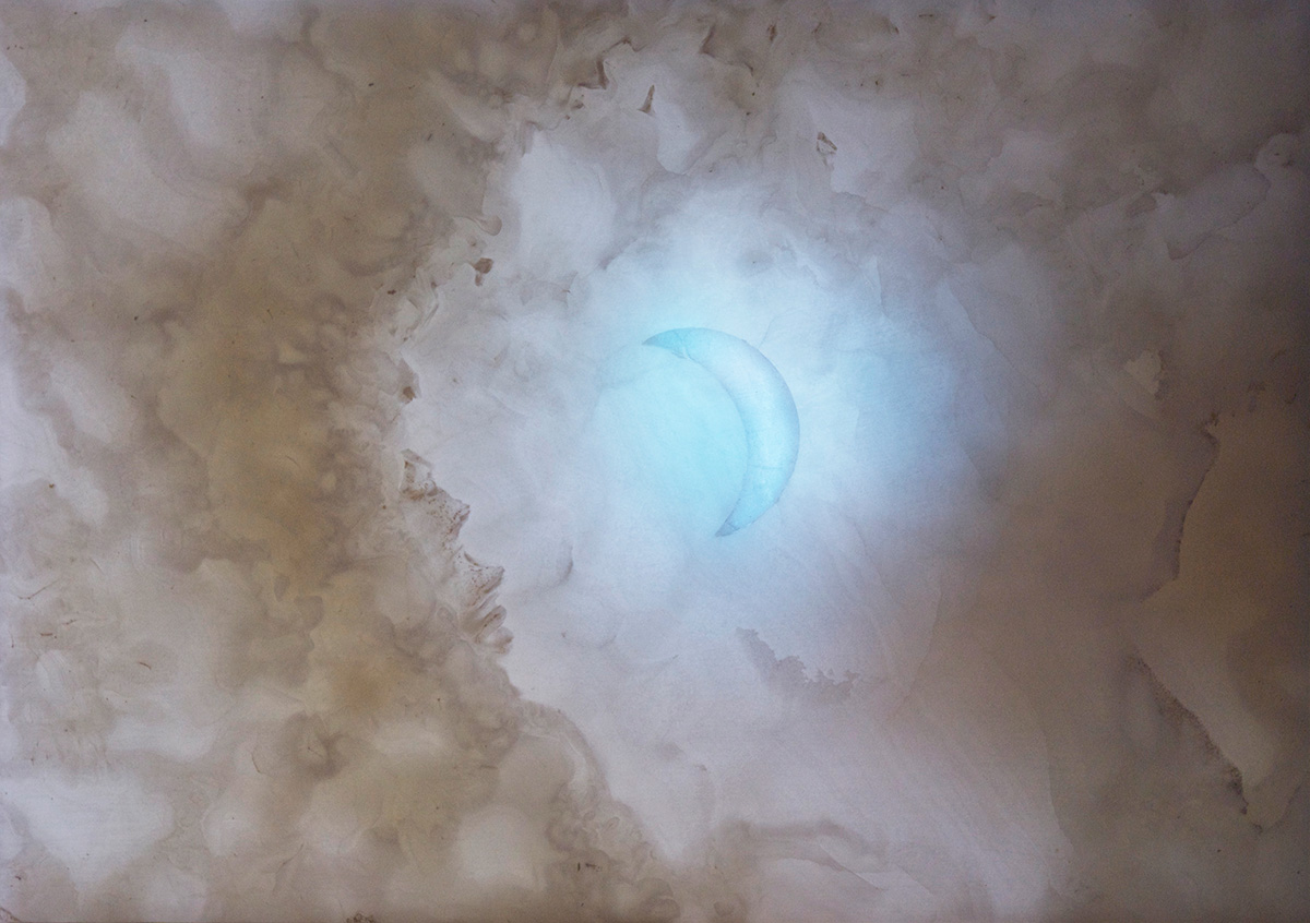 'Alabaster moon', back illuminated. Pakistan Onyx Marble, 43cm x 33cm, 2007