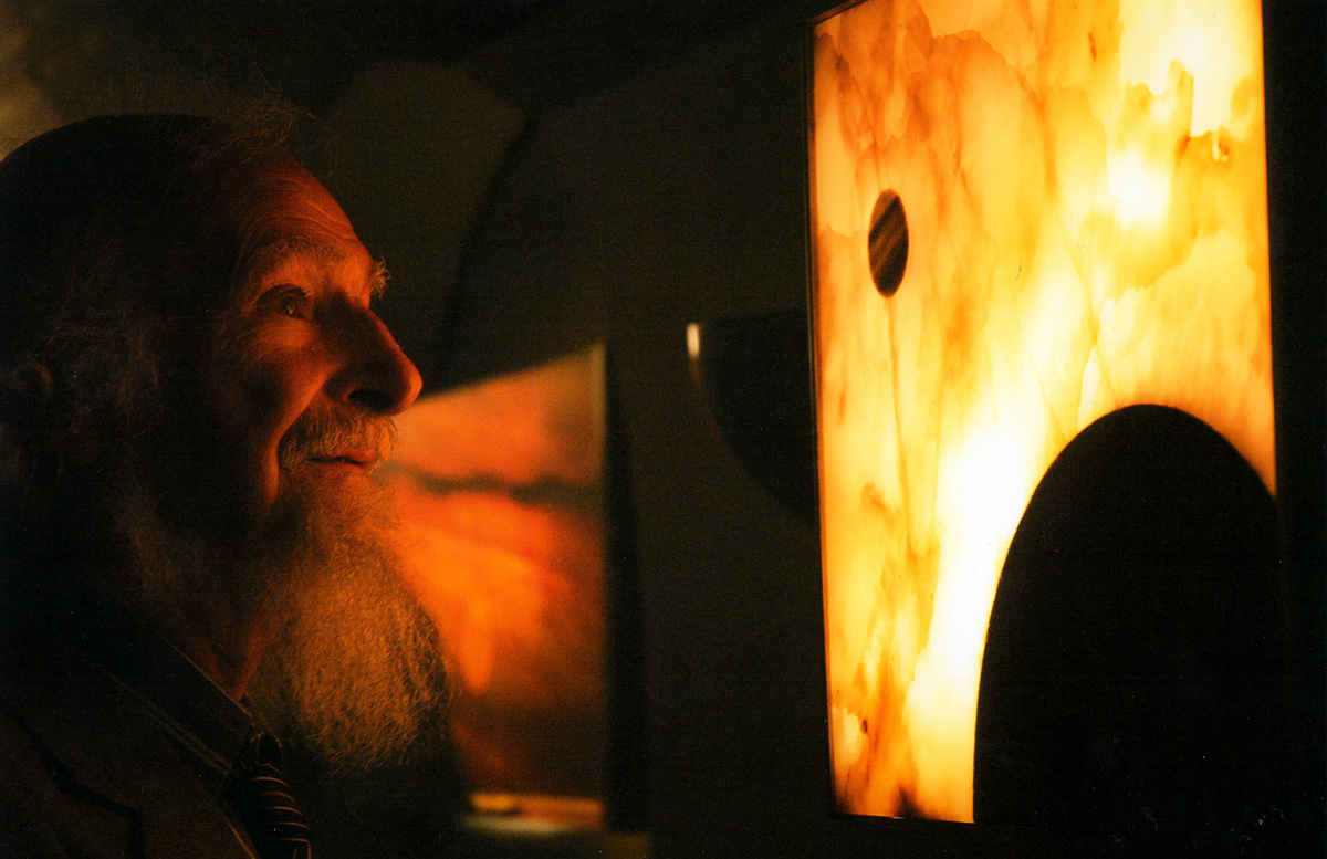 'Satellite', back illuminated. Indian Onyx, Connemara, 2009